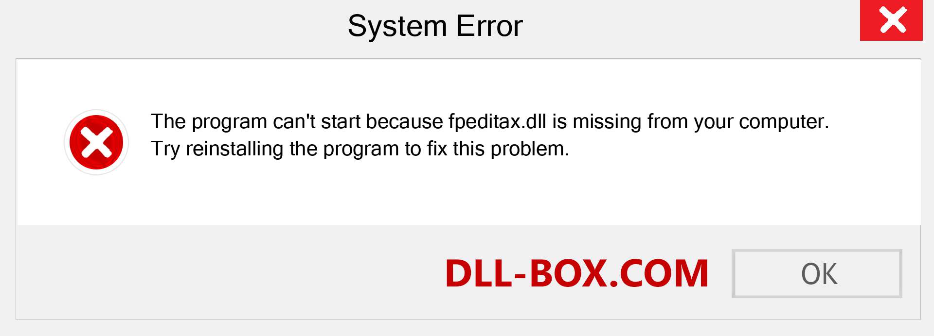  fpeditax.dll file is missing?. Download for Windows 7, 8, 10 - Fix  fpeditax dll Missing Error on Windows, photos, images